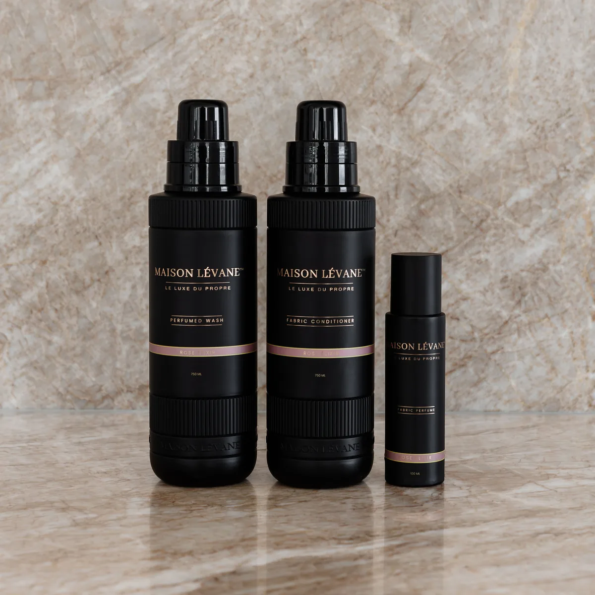 The Fabric Ritual in Rose Élixir: perfumed wash, fabric conditioner and fabric perfume spray
